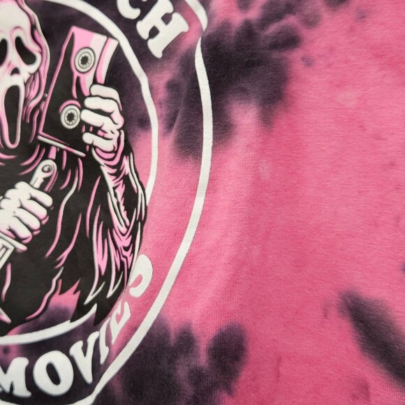 Hot Topic Scream Ghostface Scary Movies Pink Black Tie Dye Cami Tank Crop Top 2X - Picture 4 of 6